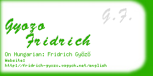 gyozo fridrich business card