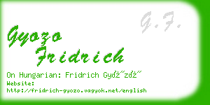 gyozo fridrich business card